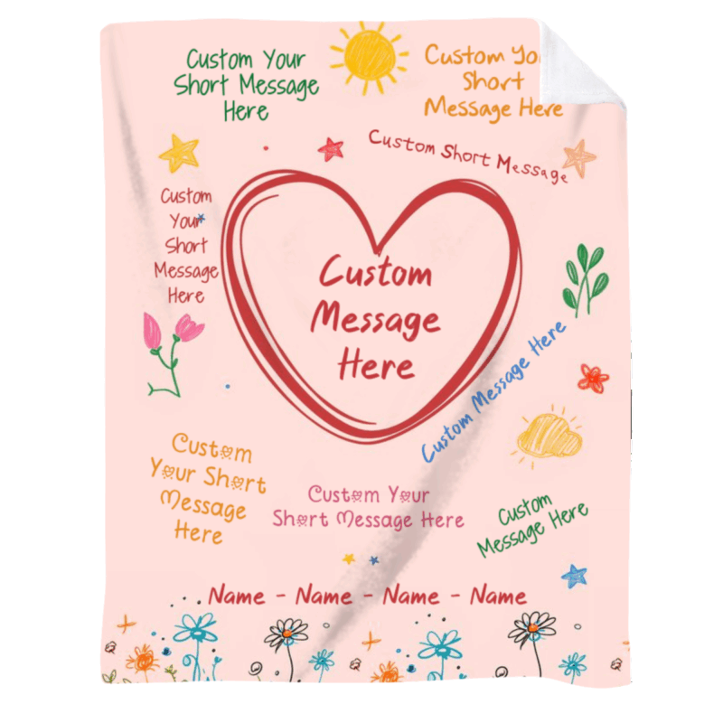 Personalized Handwriting Notes Blanket - Custom Message Blanket for Mom, Mother’s Day Gift from Kids, Message Blanket