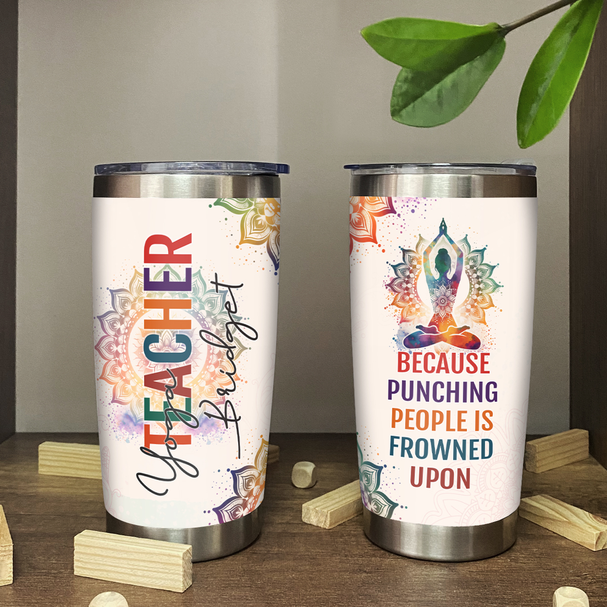 Personalized Yoga Tumbler - Yoga Teacher Tumbler With Name, Funny Yoga Instructor Gifts, Yoga Teacher Gift, Yoga Gifts