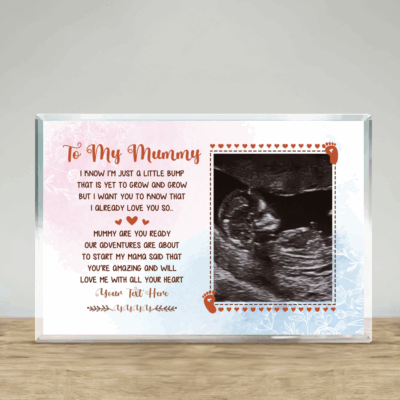 Custom Sonogram Plaque For Mom To Be - First Mothers Day Gift, Personalized Ultrasound Photo Keepsake, Expecting Mom Gift from Baby Bump