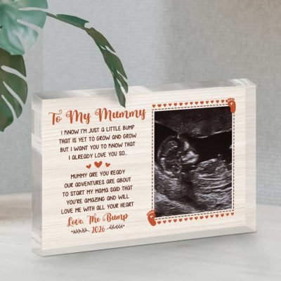 Custom Sonogram Plaque For Mom To Be - First Mothers Day Gift, Personalized Ultrasound Photo Keepsake, Expecting Mom Gift from Baby Bump