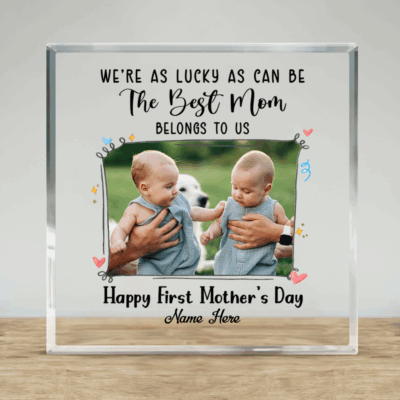 First Mothers Day Photo Acrylic Plaque - Personalized Mom of Twins Gift, Mom of Twins First Mother’s Day Gift, Custom Photo Gift for New Mom