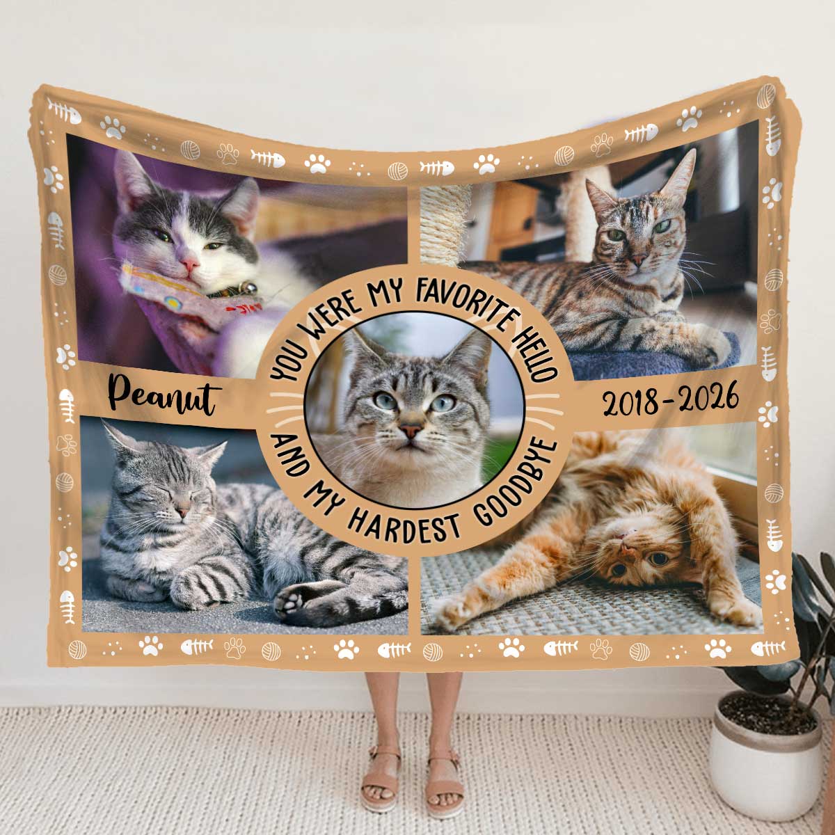Personalized Cat Memorial Photo Blanket - Custom Cat Remembrance Gift, Pet Loss Blanket, Pet Memorial Gift, Loss Of Cat Gift 1 Personalized Cat Memorial Photo Blanket - Custom Cat Remembrance Gift, Pet Loss Blanket, Pet Memorial Gift, Loss Of Cat Gift