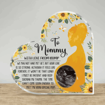 Custom Photo To Mommy With Love From Bump Plaque – Mother’s Day Gift For Expecting Mom, New Mommy Gift For First Mother’s Day