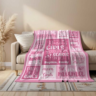 Benicee Shop 15 Personalized Girl Mama Blanket from Daughter that featuring heartfelt quotes for mom, cozy Mother's Day gift from daughters