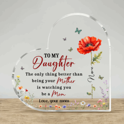 Personalized To My Daughter plaque with heartfelt message from mom, sentimental Mother’s Day keepsake gift for daughters.