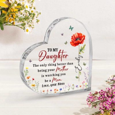 Custom To My Daughter plaque with heartfelt message from mom, sentimental Mother’s Day keepsake gift for daughters.