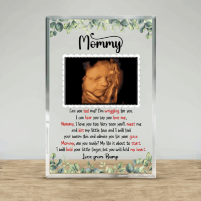 First Mother’s Day Gift for Mom to Be - Custom Ultrasound Photo Plaque - Personalized Letter from Bump - Pregnancy Poem Gift for Expecting Mom