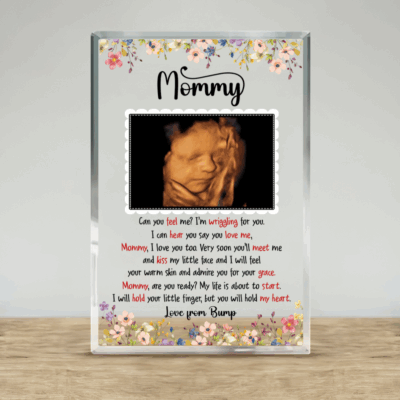 First Mother’s Day Gift for Mom to Be - Custom Ultrasound Photo Plaque - Personalized Letter from Bump - Pregnancy Poem Gift for Expecting Mom