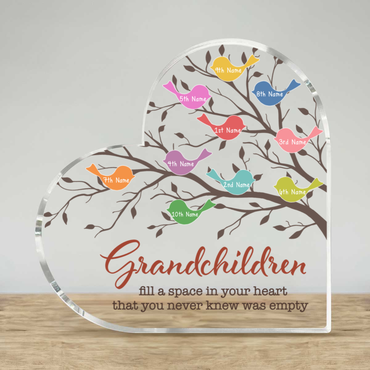 Personalized Grandparents Gift - Custom Family Tree Heart Plaque ...