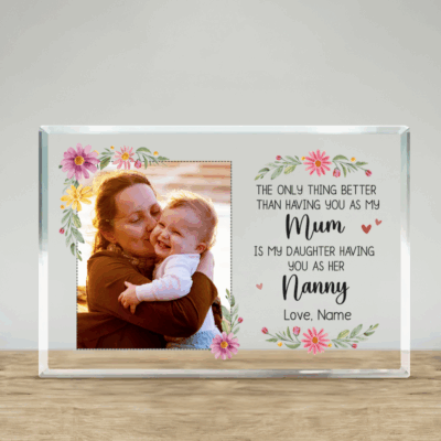 Personalized Nanny Plaque – Custom Photo Mother’s Day Gift - Gift for Mum from Daughter - New Nanny Keepsake - Watching You Be a Nanny Gift