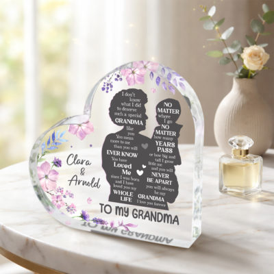Custom Grandma Plaque From Grandson - Personalized Mother's Day Gifts For Grandma - Grandma & Grandson Keepsake - Sentimental Grandma Gift