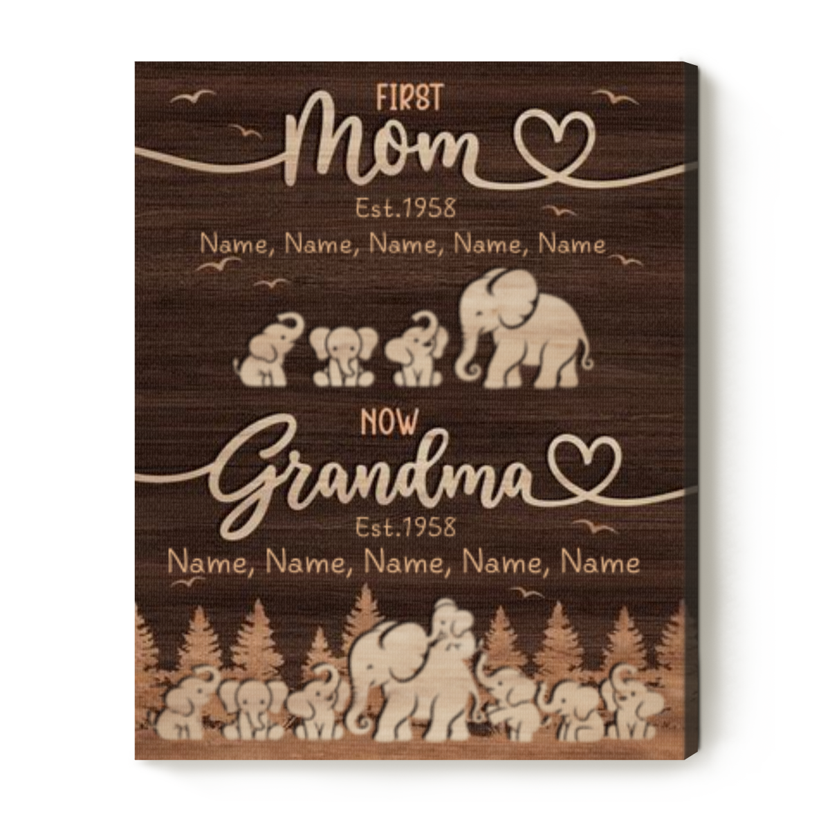 Custom First Mom Now Grandma Canvas - Mothers Day Gift For Grandma ...