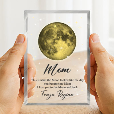 Custom Moon Phase Gift for Mom with custom date and celestial design, Mother’s Day gift for mom, “the day you became my mom” keepsake.