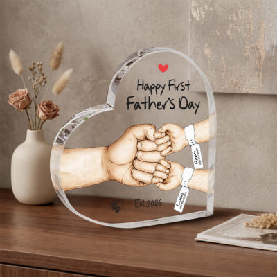 Personalized First Father's Day Twin Dad Gift - Custom Daddy and Twin First Bump Plaque - 1st Father's Day Keepsake for Daddy of Twins