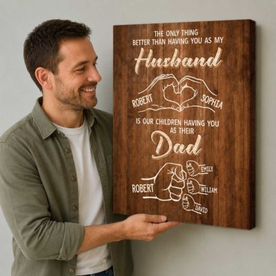 Father's Day Gift for Husband - Better Than Having You As My Husband Personalized Canvas - Husband Gift From Wife - Husband Dad Fist Bump Gift