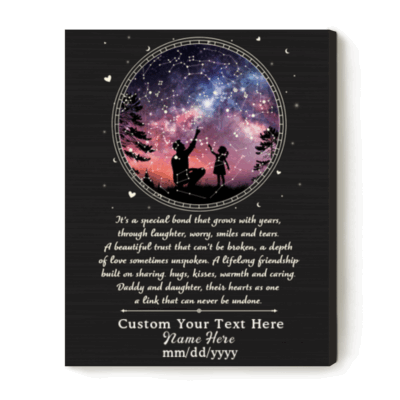 Daddy Daughter Personalized Star Map Print – Father's Day Gift from Daughter – Father and Daughter Gifts - Gift from Little Girl