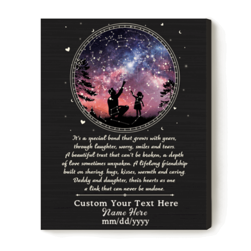 Daddy Daughter Personalized Star Map Print – Father's Day Gift from Daughter – Father and Daughter Gifts - Gift from Little Girl