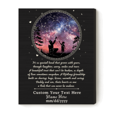Daddy Son Personalized Star Map Print – Father's Day Gift from Son – Father and Son Gifts - Sentimental Gift from Little Boy