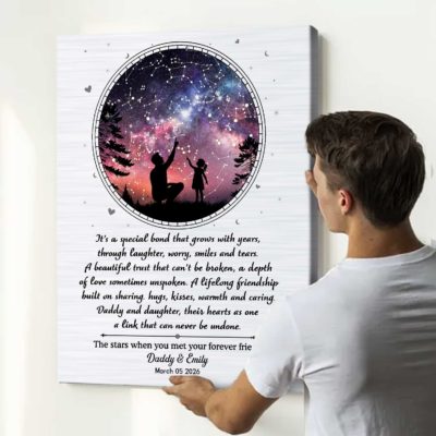 Daddy Daughter Personalized Star Map Print – Father's Day Gift from Daughter – Father and Daughter Gifts - Gift from Little Girl