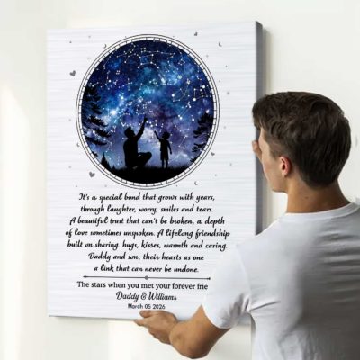 Daddy Son Personalized Star Map Print – Father's Day Gift from Son – Father and Son Gifts - Sentimental Gift from Little Boy