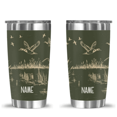 Duck Hunting Personalized Tumbler - Father's Day Gift for Duck Hunter - Custom Name Waterfowl Hunting Tumbler - Duck Hunting Gift For Men