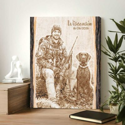 Custom Hunting Picture On Canvas - Father's Day Gift For Hunters - Hunting Gifts for Men- Hunting Dad Grandpa Gift - Deer Hunting Gift