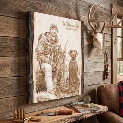 Custom Hunting Picture On Canvas - Father's Day Gift For Hunters - Hunting Gifts for Men- Hunting Dad Grandpa Gift - Deer Hunting Gift