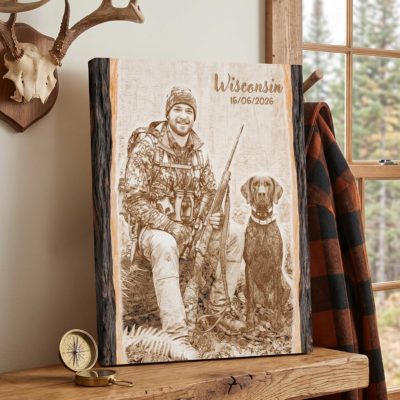 Custom Hunting Picture On Canvas - Father's Day Gift For Hunters - Hunting Gifts for Men- Hunting Dad Grandpa Gift - Deer Hunting Gift