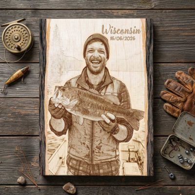 Personalized Fishing Picture On Canvas - Father's Day Gift for Fisherman - Fishing Portrait from Photo Print - Fishing Gifts for Men