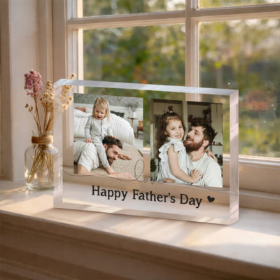 Personalized Photo Acrylic Plaque - Father's Day Photo Gift - Custom Acrylic Photo Block - Acrylic Glass Photo Block - Family Picture Gift