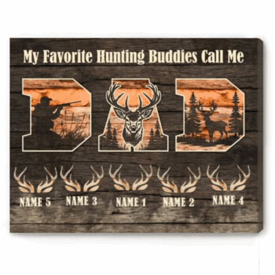 Custom Hunting Dad Sign With Kids Names – Father's Day Gift for Hunting Dad – Deer Hunter Dad Gift From Kids - Hunter Dad Birthday Gift