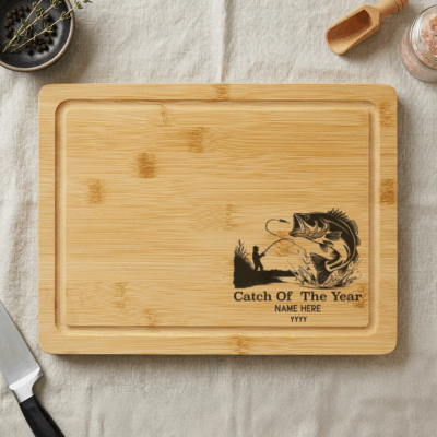 Personalized Fishing Cutting Board - Father's Day Gift for Fisherman – Custom Name Fishing Gift for Men - Fishing Dad Birthday Gift