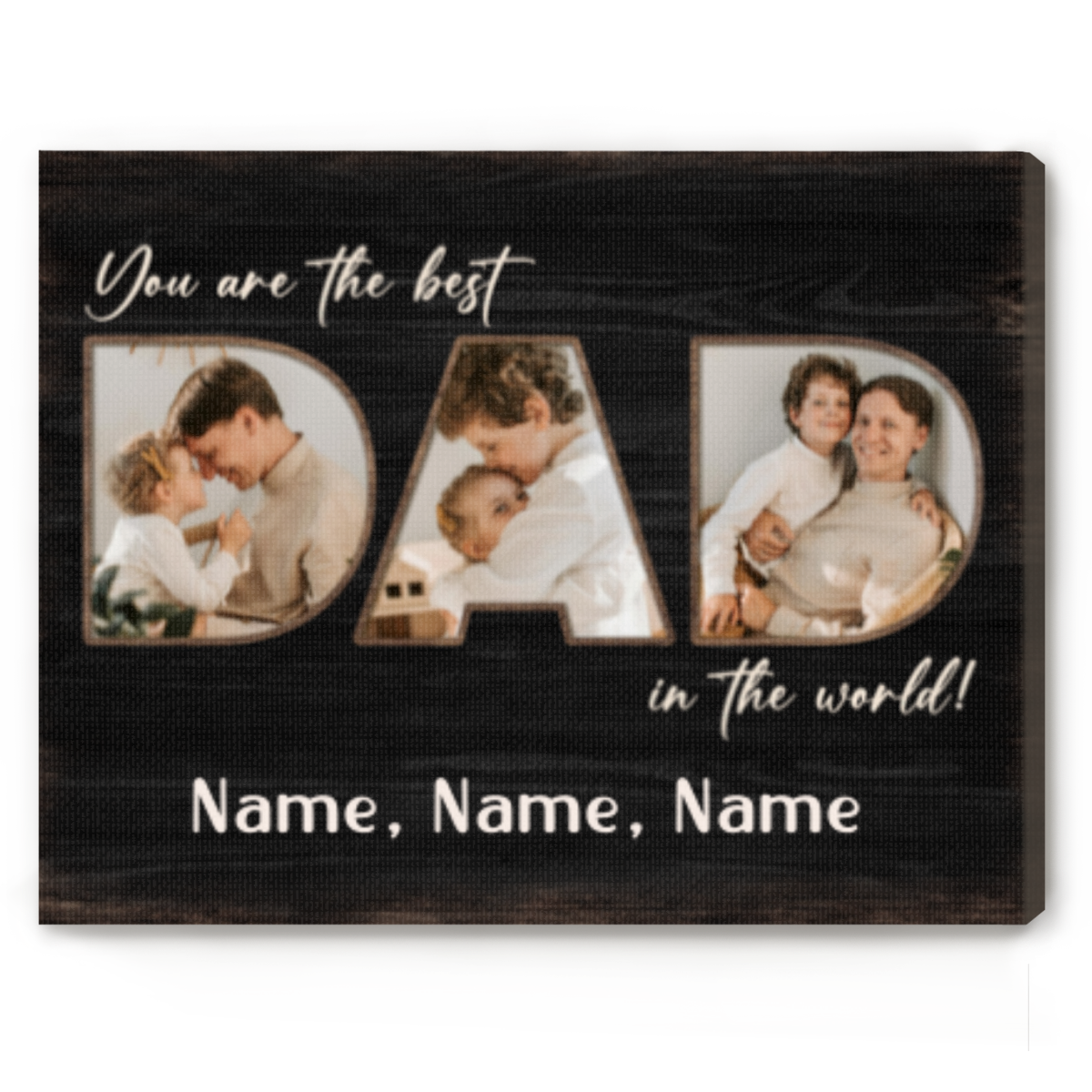 Personalized Best Dad Photo Collage Canvas - Fathers Day Gift - Custom ...