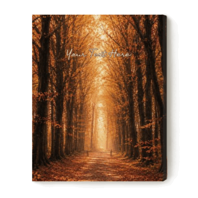 Personalized Autumn Scene Poem Canvas, Add Your Own Custom Text, Rustic Forest Nature Sign, Thanksgiving Gifts