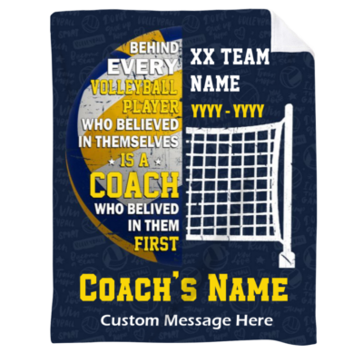 Personalized Volleyball Coach Blanket, End of Season Volleyball Coach Gift, Volleyball Coach Gift from Team