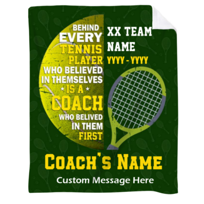 Personalized Tennis Coach Blanket, End of Season Tennis Coach Gift, Tennis Coach Thank You Gift