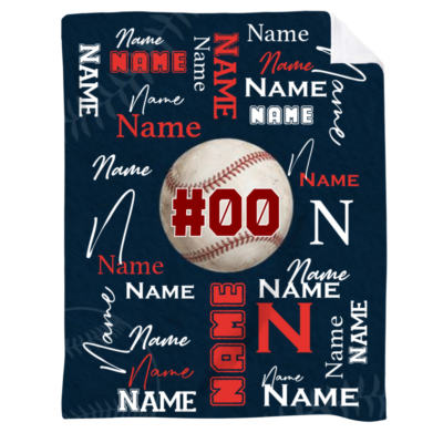 Personalized Baseball Blanket With Name, Senior Night Baseball Gift, Baseball Player Blanket, End of Season Baseball Gift, Senior Team Gift