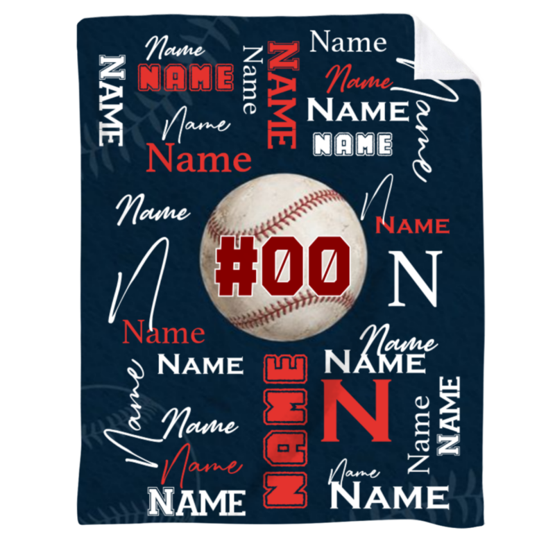 Personalized Baseball Blanket With Name, Senior Night Baseball Gift, Baseball Player Blanket, End of Season Baseball Gift, Senior Team Gift