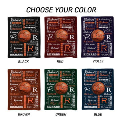 Personalized Basketball Blanket with Name, Senior Night Basketball Gift, Basketball Player Blanket, End of Season Team Gift