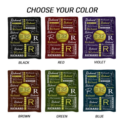Personalized Softball Blanket with Name, Senior Night Softball Gift, Softball Player Blanket, Softball End Of Season Gifts