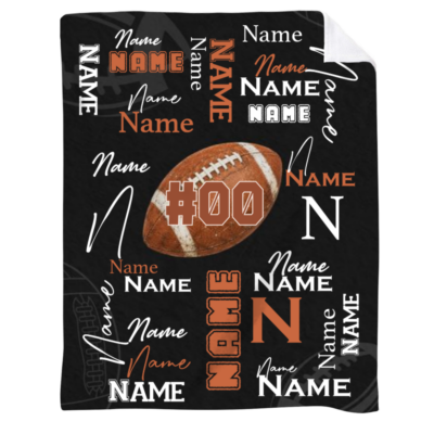Personalized Football Blanket with Name, Senior Night Football Gift, Football Player Blanket, End Of Season Football Gifts