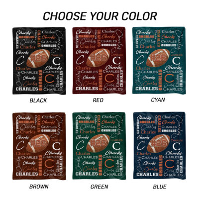 Personalized Football Blanket with Name, Senior Night Football Gift, Football Player Blanket, End Of Season Football Gifts