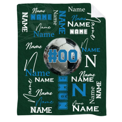 Personalized Soccer Blanket with Name, Senior Night Soccer Gift, Soccer Player Blanket, Soccer Team Gifts End Of Season