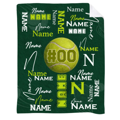 Personalized Tennis Blanket with Name, Tennis Senior Night Gifts, Tennis Lover Blanket, Gift for Tennis Player