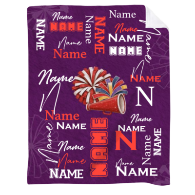 Personalized Cheer Blanket with Name, Senior Night Cheer Gift, Cheerleader Blanket, Cheerleading End Of Season Gifts