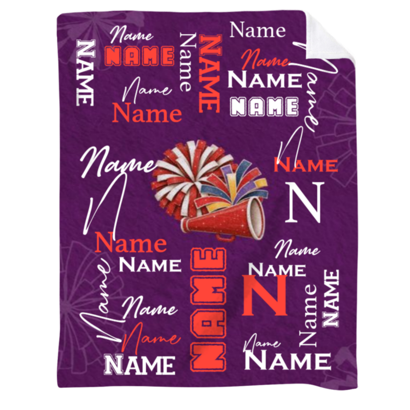 Personalized Cheer Blanket with Name, Senior Night Cheer Gift, Cheerleader Blanket, Cheerleading End Of Season Gifts
