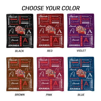 Personalized Cheer Blanket with Name, Senior Night Cheer Gift, Cheerleader Blanket, Cheerleading End Of Season Gifts