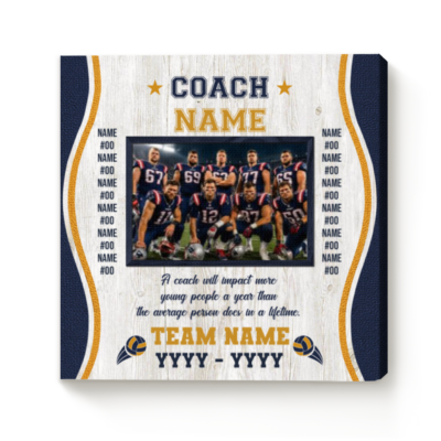 Personalized Volleyball Coach Photo Canvas, End of Season Volleyball Coach Gift, Volleyball Coach Gift from Team, Thank You Coach Gift