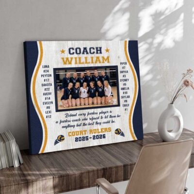 Personalized Volleyball Coach Photo Canvas, End of Season Volleyball Coach Gift, Volleyball Coach Gift from Team, Thank You Coach Gift