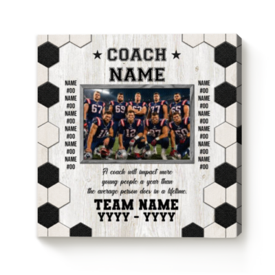 Personalized Soccer Coach Photo Canvas, End of Season Soccer Coach Gift, Soccer Coach Gift from Team, Thank You Soccer Coach Gift